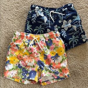 Janie and Jack Floral and Nautical Kids Swim Trunks